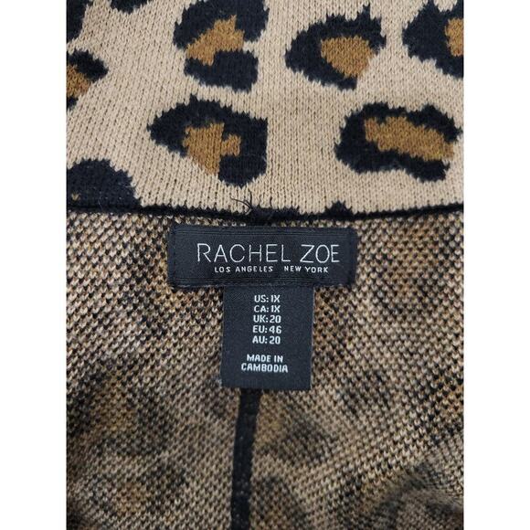 Rachel Zoe Women's Animal Print Sweater Size 1x Longline Zip Up Cardigan Cheetah - Picture 11 of 11